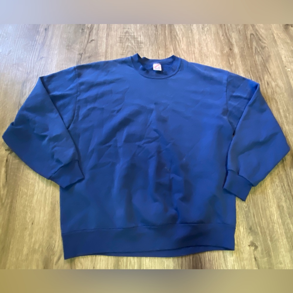Vintage 90s Jerzees Sweatshirt Crewneck Blue Men’s Size XL Made In USA